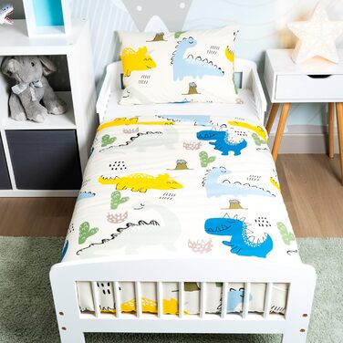 Дитяча постільна білизна BELIKATO 100x135 з 100 бавовни з мотивами динозаврів - комплект дитячої та дитячої постільної білизни для