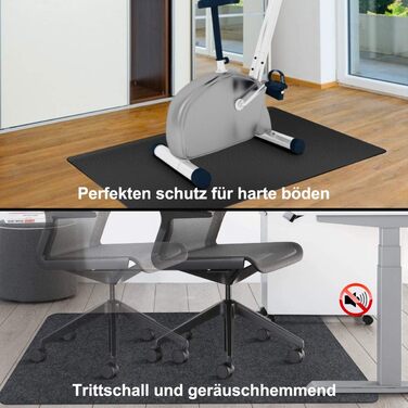 Захисний килимок для підлоги Килимок для офісного крісла 90 x 140 см Тверда підлога Покращена версія - Універсальний килимок для домашнього використання (чорний, 140x90 см) Чорний 140x90 см