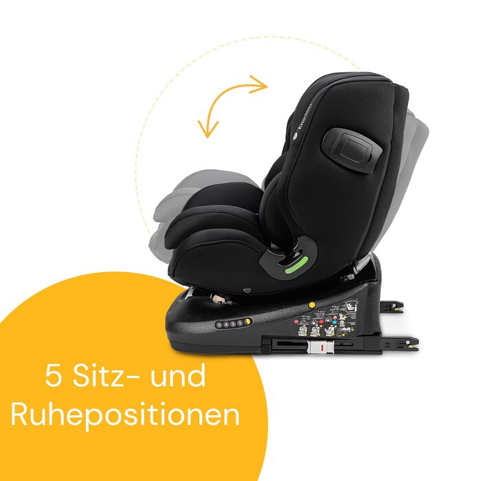 Поворотне дитяче автокрісло 40-150 см, реборд з Isofix, дитяче автокрісло - All Black, 360 i-Size