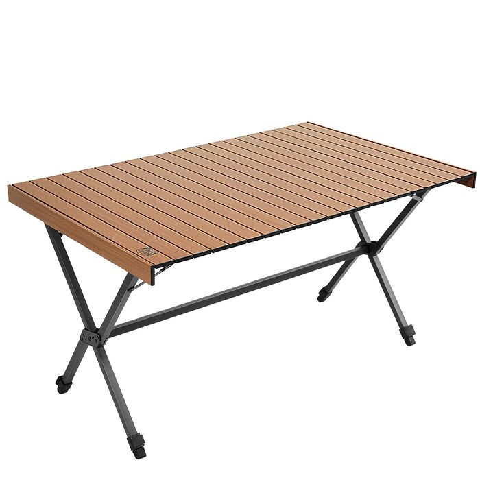 Складаний кемпінговий стіл TIMBER RIDGE 125x80 см з регульованою висотою XXL, кемпінговий багатофункціональний садовий стіл, портативний складний стіл великого розміру, 6 осіб, для пікніків на свіжому повітрі, приготування їжі, саду, походів, подорожей