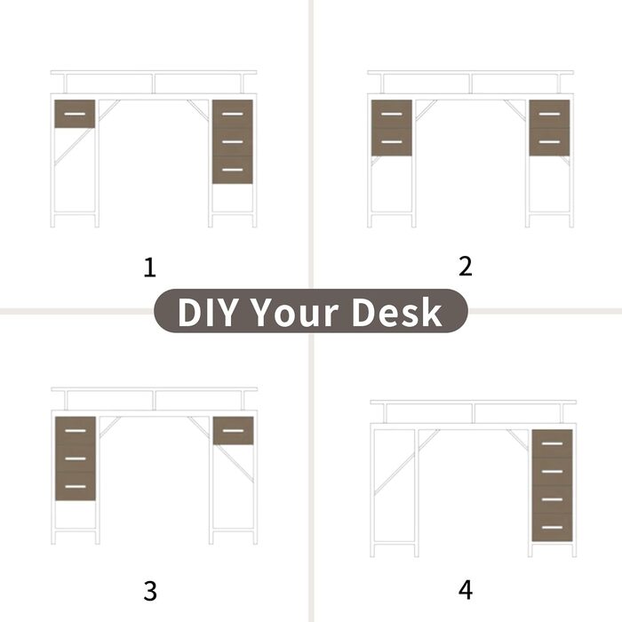 Ігровий стіл BEXEVUE з розетками та світлодіодним освітленням - 120x50 см Сучасний комп&39ютерний стіл з лотком для клавіатури, 4 двосторонні шухляди, велика полиця для зберігання речей для навчання, ігор, роботи, спальні, домашнього офісу 120 x 50 см Кор