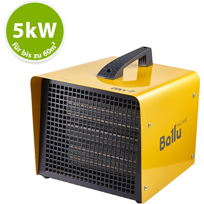 Керамічний тепловентилятор електричний обігрівач 2 налаштування тепла 2500Вт/5000Вт будівельний обігрівач з терморегулятором елект