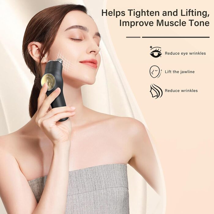 Радіочастотний прилад для обличчя, прилад для обличчя Cozion 7 в 1 EMS, ручний прилад для масажу обличчя, світлодіодний червоно-синій терапевтичний прилад для обличчя, масажер для обличчя проти зморшок для омолодження