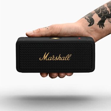 Портативна колонка Marshall Emberton II Bluetooth, бездротова, водонепроникна - чорний і латунний Black & Brass Emberton II