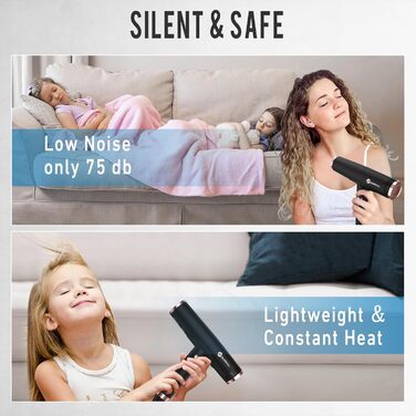 Іонний фен Slopehill для швидкого сушіння, професійний фен з безщітковим двигуном 110 000 об/хв, легкий з низьким рівнем шуму, маг