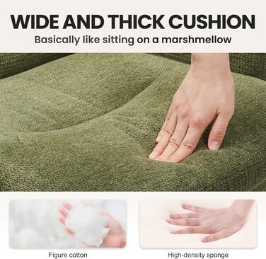 Офісне крісло IWMH з високою спинкою, ергономічне кашемірове офісне крісло, туалетний стілець з підлокітниками, поворотне крісло з регульованою висотою для офісу або вітальні (зелене)