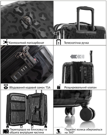 Валіза Heys Black Leopard (S) (13127-3041-21)