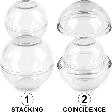 Контейнер для зберігання цибулі з 4 предметів, кульки для зберігання продуктів, що штабелюються, для часнику та цибулі, зберігання в холодильнику, діаметр 7 та 9 см, прозорий, для всього, що має сильний запах