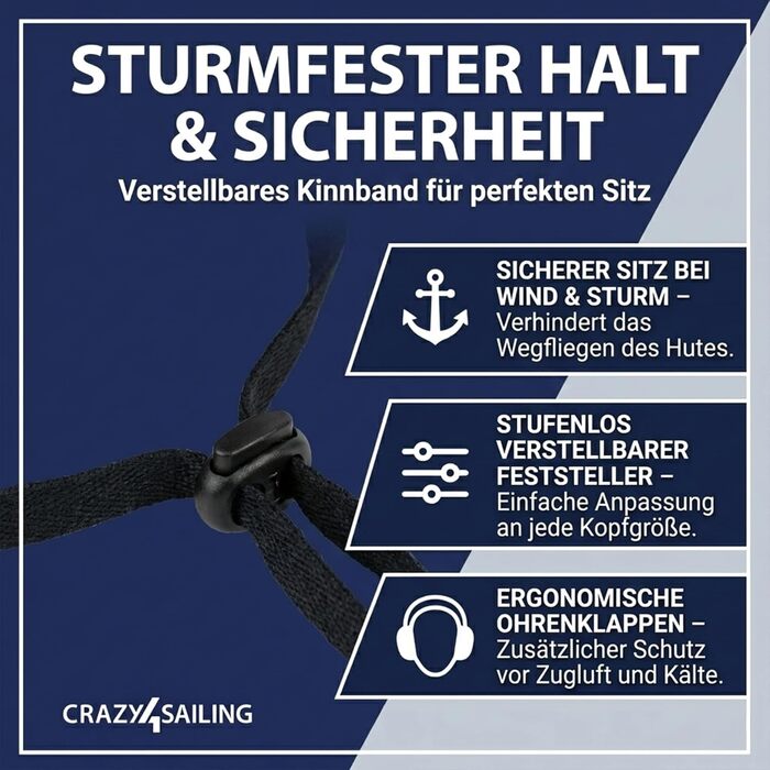 Дощовик crazy4sailing Storm Southwester для чоловіків та жінок водонепроникний вітрильний капелюх з підкладкою та ремінцем на підборідді класичний дощовик з клейкої шкіри для вітрильного спорту, риболовлі та активного відпочинку вітрозахисний та дихаючий,