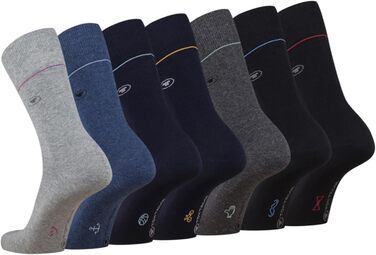 Шкарпетки TOM TAILOR - 7 пар бавовняних шкарпеток для щоденного носіння та відпочинку - прості чоловічі шкарпетки з інструкцією для сортування - розміри 39-42 та 43-46, сірі 43-46