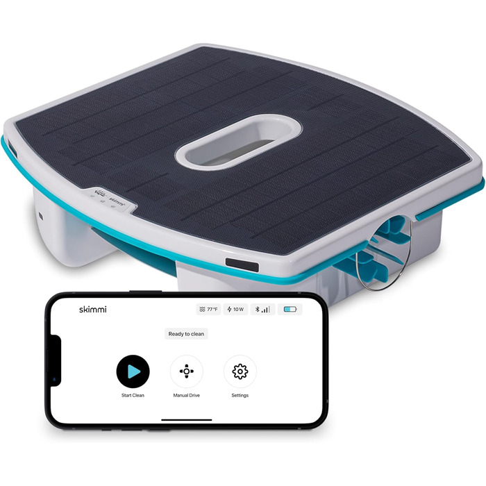 Автоматичний скімер для басейну Dolphin Skimmi з Bluetooth очищення поверхні води за допомогою інтелектуальних датчиків, зарядка від сонячної батареї