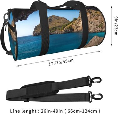 Спортивна сумка для фітнесу та подорожей з принтом Арка Мальорки, чорна, універсальний розмір