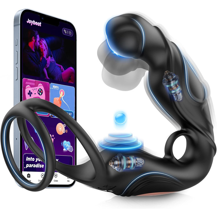 Анал-вібратор Tagnaff для чоловіків, з ротацією та стимуляцією простати