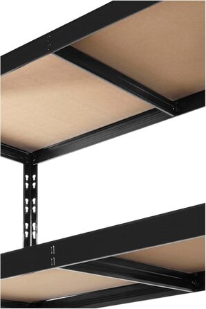 Міцний стелаж 178,5 x 130 x 60 см, чорне порошкове покриття ширина 130 см 4 полиці, кожна з максимальним навантаженням 250 кг Полиця для зберігання, металева полиця, полиця для підвалу