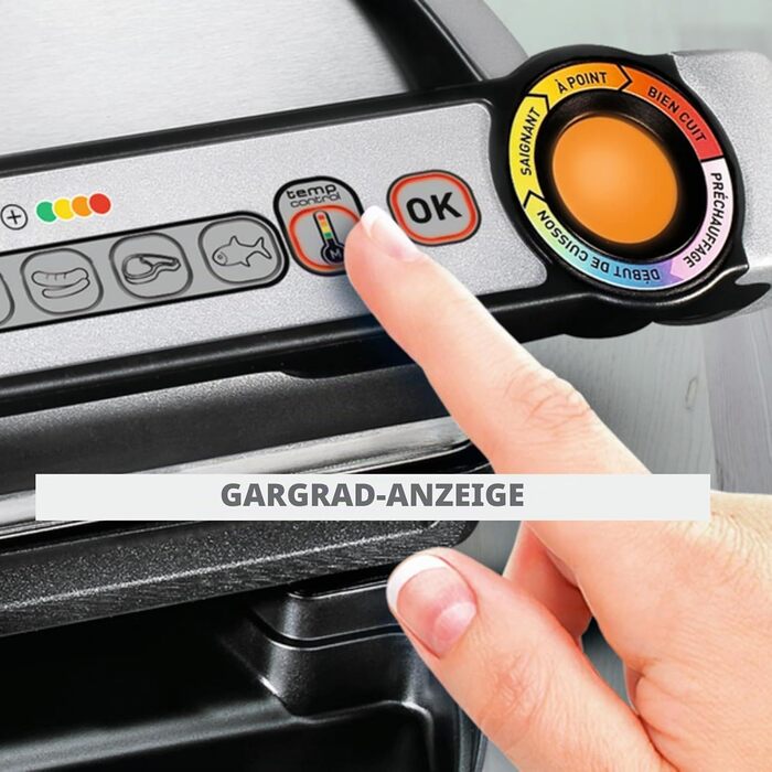 Електрогриль Moulinex Optigrill GI712D для приміщень 6 автоматичних програм, індикатор готовності, антипригарне покриття, для м'яса, риби та овочів