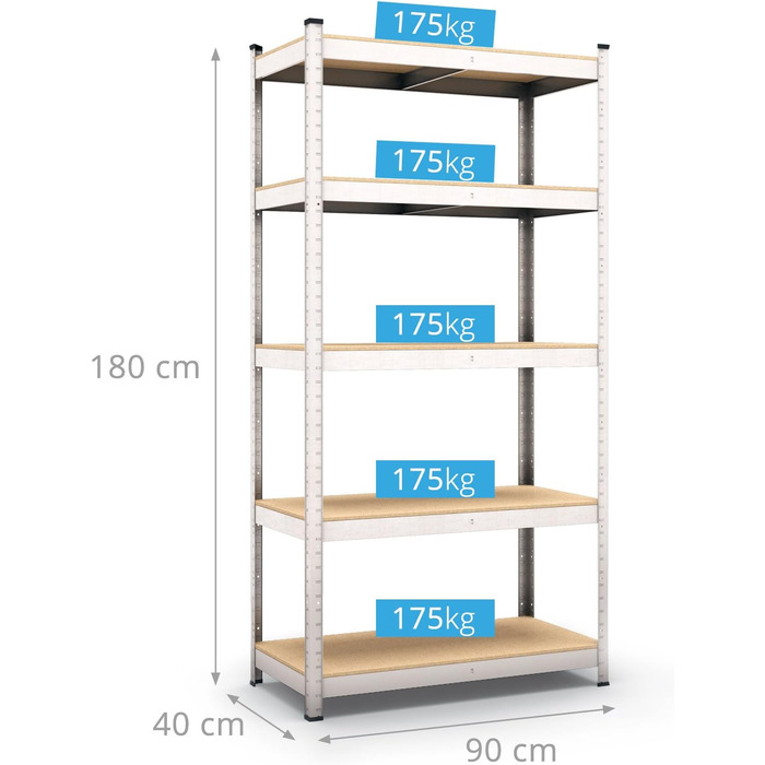 Комплект стелажів для зберігання Panorama24, оцинкований, вантажопідйомність до 2625 кг, полиця, полиця для підвалу, полиця без болтів, полиця для майстерні, полиця для важких робіт, кутова полиця