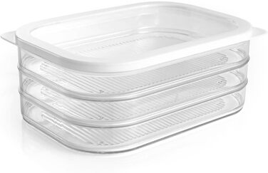 Набір контейнерів для делікатесів HAC24 з 8 предметів, придатний для використання в холодильнику з кришками, 6 шарів, 6 x 550 мл, для ковбас та сиру, контейнери для зберігання харчових продуктів