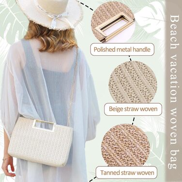 Жіноча сумка-клатч Milisente, елегантна вечірня сумка з ручкою, сумка через плече для весілля, солом&39яно-засмагла