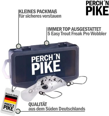 Набір з 5 приманок для форелі з коробкою для снастей, 3,2 см міні-воблери 3,2 г, штучні приманки для форелі та окуня, рибальські аксесуари різних кольорів для рибалок-хижаків, набір 1 - 3,2 г/3,2 см
