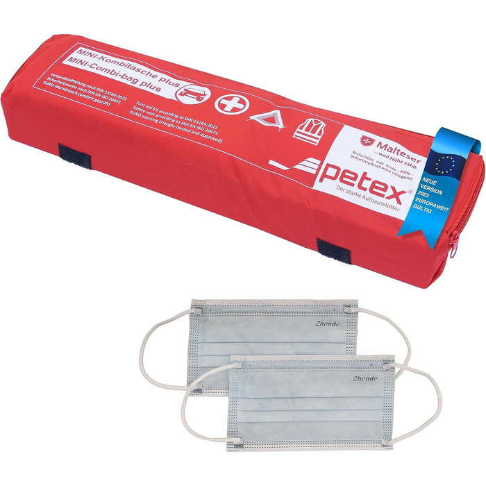 Комбінована сумка на липучці з трикутником євро, аптечкою та захисним поясом, червона, 43999712