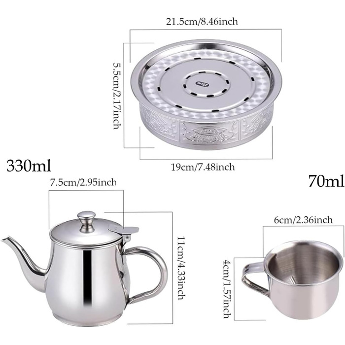 Дитячий набір для чаювання, 10,9 см, нержавіюча сталь, з довгим носиком, з чашками та підносом, розвиваючий ролевий набір для дошкільнят та початківців, для дитячого садка