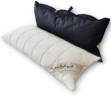 Регульована по висоті подушка для шиї з натурального латексу розміром 40x80 см з окремою внутрішньою подушкою та стьобаним чохлом зі 100 органічної бавовни - Зроблено в Німеччині