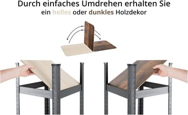 Дизайнерська полиця для зберігання Stagecaptain Heavyrack - Окремостояча полиця для кухні, комор, вітальні та офісу - Полиця для зберігання з 5 полицями зі світлого або темного дерева - Полиця промислового дизайну - Чорна