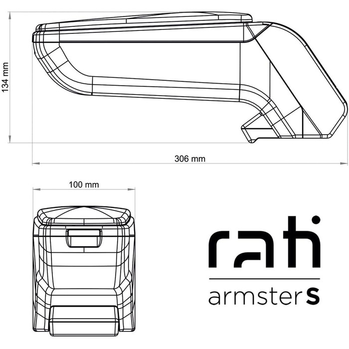 Підлокітник Rati armiest S, підходить для DACIA SPRING 2021 - центральний підлокітник з відсіком для зберігання ідеально підходить до центральної консолі