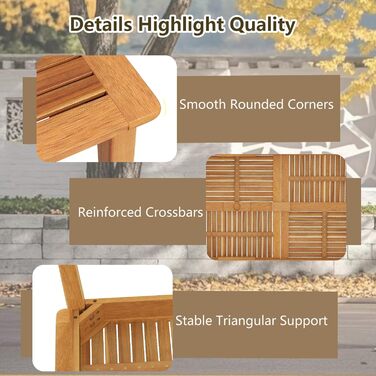 Обідній стіл GIANTEX на 8 осіб, садовий стіл з дерева акації з отвором для парасольки 5 см, садовий стіл для заднього двору, веранди та саду, всепогодний балконний стіл (200 x 90 см)