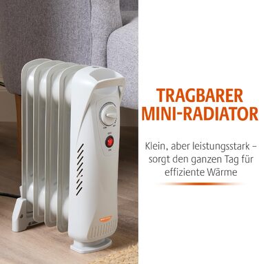 Х PAGEN Міні-електричний радіатор з регулятором температури потужність нагріву 500 Вт портативний масляний радіатор для рівномірного нагрівання компактний та потужний електричний обігрівач із захистом від перекидання та перегріву, 3-