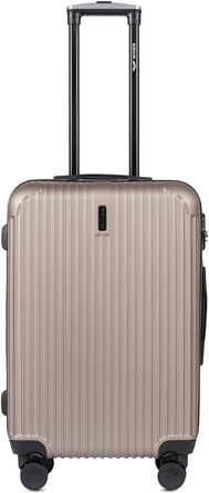 Валіза Wings з твердим корпусом - 66 x 43 x 26 см, велика дорожня валіза та візок - надлегка валіза на колесах - ручна поклажа з колесами - валіза з замком - маленький візок для літака, колір Шампань