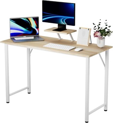 Письмовий стіл з полицею для монітора, комп&39ютерний стіл зі знімним кронштейном для регулювання висоти, стіл для ПК, комп&39ютерний стіл, офісний стіл, робочий стіл, дубове покриття, 100x50x75 см