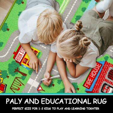 Дитячі килимки ігровий килимок для дітей місто 160х100см нековзний дитячий килимок ігровий килимок машинного прання з коротким вор