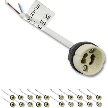 Розетки GU10, розетка з кераміки GU10, кремнієвий дріт 0,75 мм LED/CFL/галогенові лампи для підключення патрон, протипожежний захист 20 шт. розеток, 20 шт.