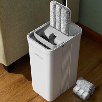 Набір швабри та відра з віджиманням для дому, система плоскої швабри та відра, швабри для миття підлоги та стін, з 3 багаторазовим