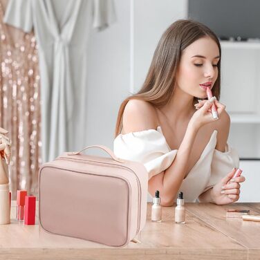 Косметичка, сумка для макіяжу Косметичка для подорожей, водонепроникна косметичка з PU шкіри з відділеннями, портативна косметичка