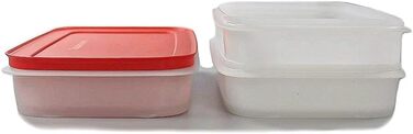 Мл білий/червоний плоский 3 контейнери 1 кришка 36766, 675