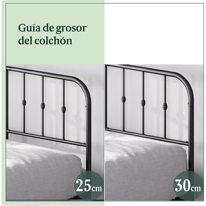 Ліжко Zinus Heidi 135 x 190 см Висота 31 см з місцем для зберігання під ліжком Металевий каркас ліжка з узголів&39ям та узніжжям Чорний 135x190 см