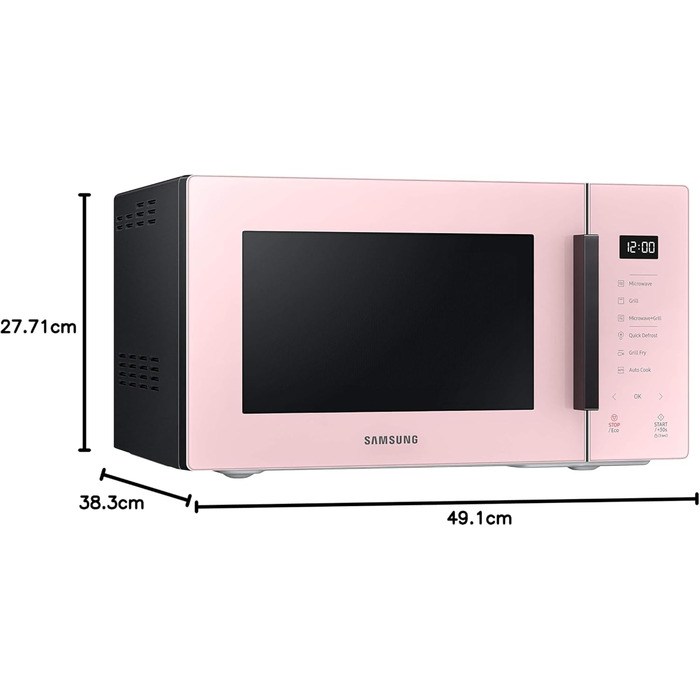 Мікрохвильова піч Samsung, 23 літри, 1100 Вт, автоматичне приготування їжі та домашнього десерту, скляний дизайн Powder