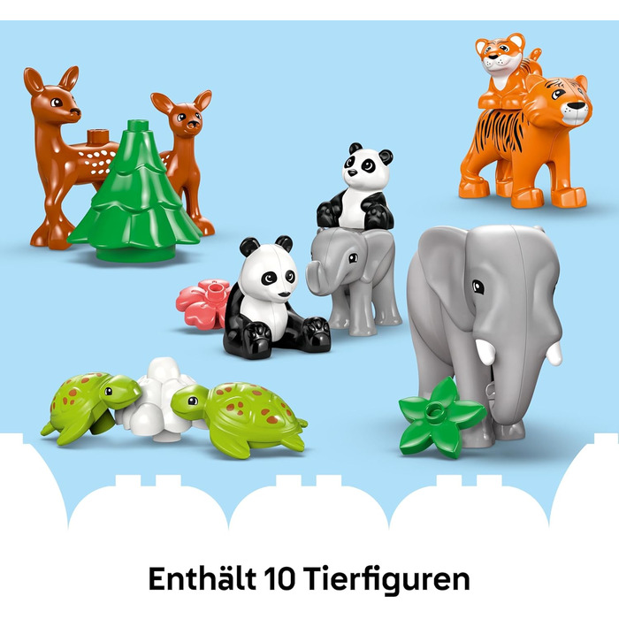 Конструктор LEGO DUPLO 10446, 3-в-1 Сім'ї Диких Тварин, 92 деталі