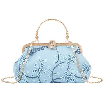 Сатеневий клатч для вечірки та особливих подій, блакитний (08301)