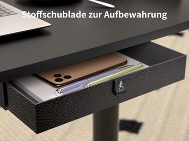 С-подібний журнальний столик, регульований по висоті з колесами, мобільний стіл з шухлядами, невеликий столик для ноутбука з регульованою висотою, пневматичний стоячий стіл для дивана, ліжко, вітальня, чорний, 75 x 45 см