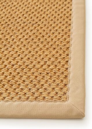 Килимок для дверей benuta Pure Greta - Бежевий 60x90 см - 100 сизаль - Прямокутний та в стилі Бордюрний, Однотонний, Натуральне життя, Скандинавське життя - Легкий догляд для вітальні, спальні, коридору, тераси, балкона 60 x 90 см (Прямокутний) Бежевий