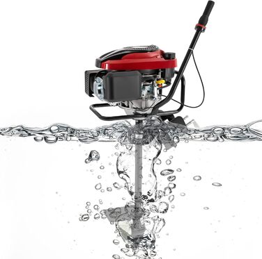 Тактний підвісний мотор, бензиновий двигун для човна, 8 к.с., повітряне охолодження, підвісний мотор 196 куб.см, повітряне охолодження, до 4500 об/хв, для надувних човнів, рибальських човнів, 4-