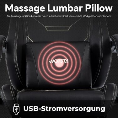 Ергономічне ігрове крісло, офісне крісло з підставкою для ніг, гоночне комп&39ютерне крісло, регульована висота, м&39яке, поперекова підтримка, чорне