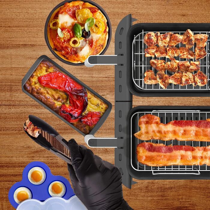 Аксесуари для фритюрниці Swsdee, аксесуари для фритюрниці 8 дюймів 13 шт. xxl для COSORI Princess Innsky GOWISE Philips та всі фритюрниці 4.7 л, 5.5 л, 6.2 л, 6.4 л, 7.3 л, 8 л, аерофритюрниці