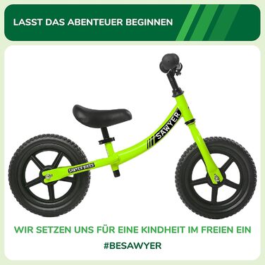 Надлегкий велосипед-балансир - для дітей 2, 3, 4 і 5 років, зелений