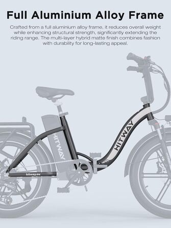 Електровелосипед HITWAY з акумулятором 48 В 18 Аг, електричний велосипед, складаний всюдихідний електровелосипед з 20-дюймовими товстими шинами, складаний електровелосипед, двигун 250 Вт, 25 км/год, 7-ступінчаста коробка передач та 3-ступінчасте електричн