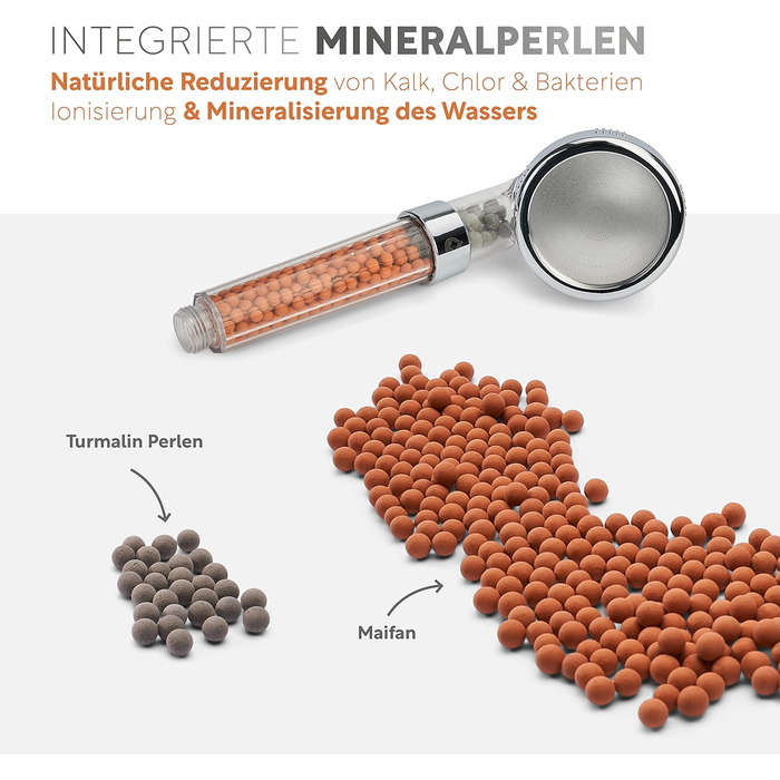 Преміум лійка для душу з мінералами від happydrop водозберігаюча ручна лійка з підвищеним тиском та 3 режимами струменя