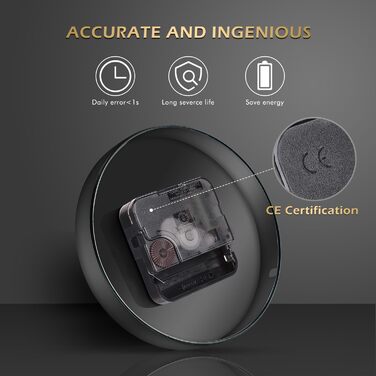 Настінний годинник великий XXL для наклеювання - DIY німий сучасний годинник настінне татуювання для вітальні кухні спальні офісу